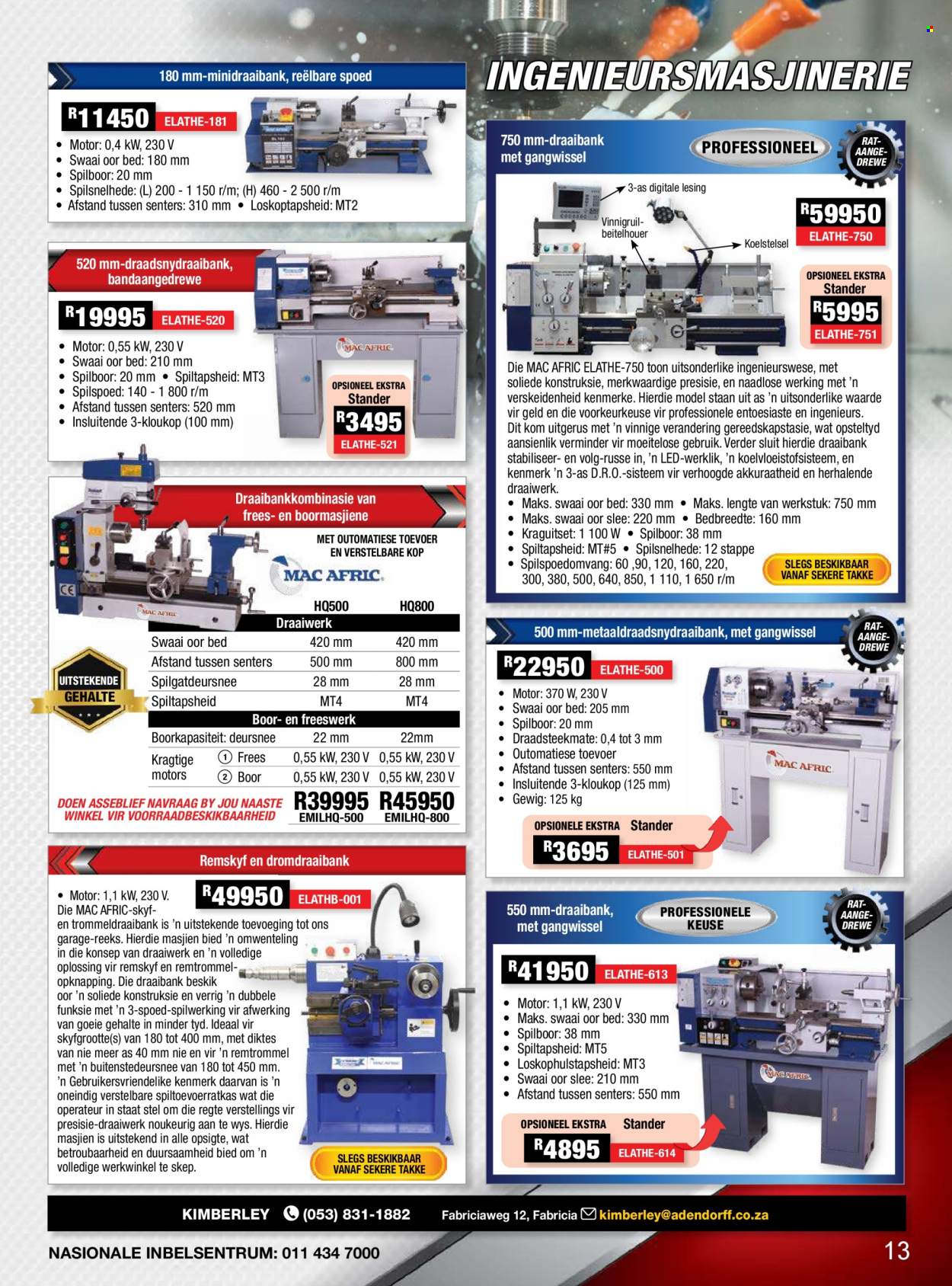 Adendorff Machinery Mart specials. Page 1
