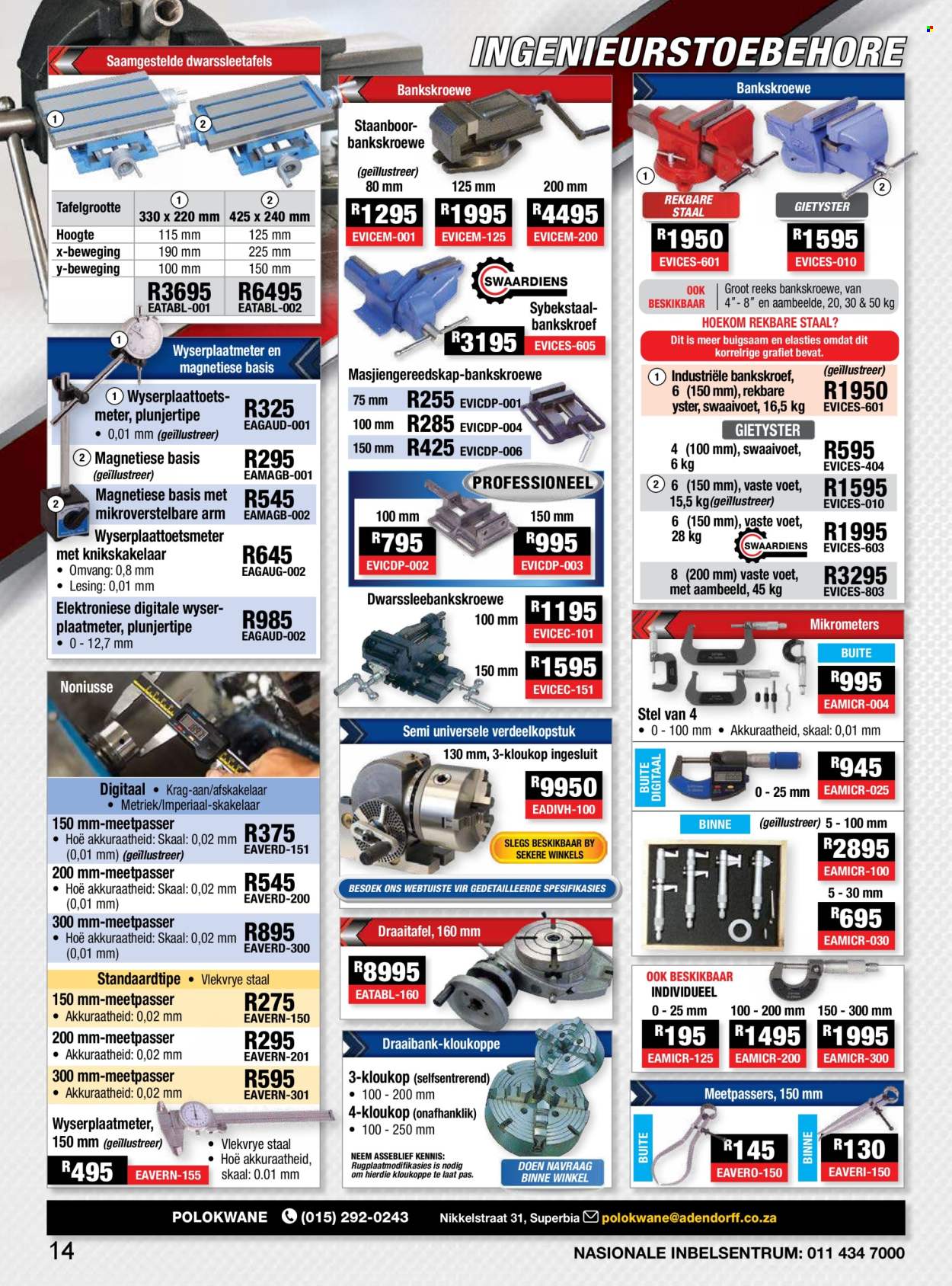 Adendorff Machinery Mart specials. Page 1
