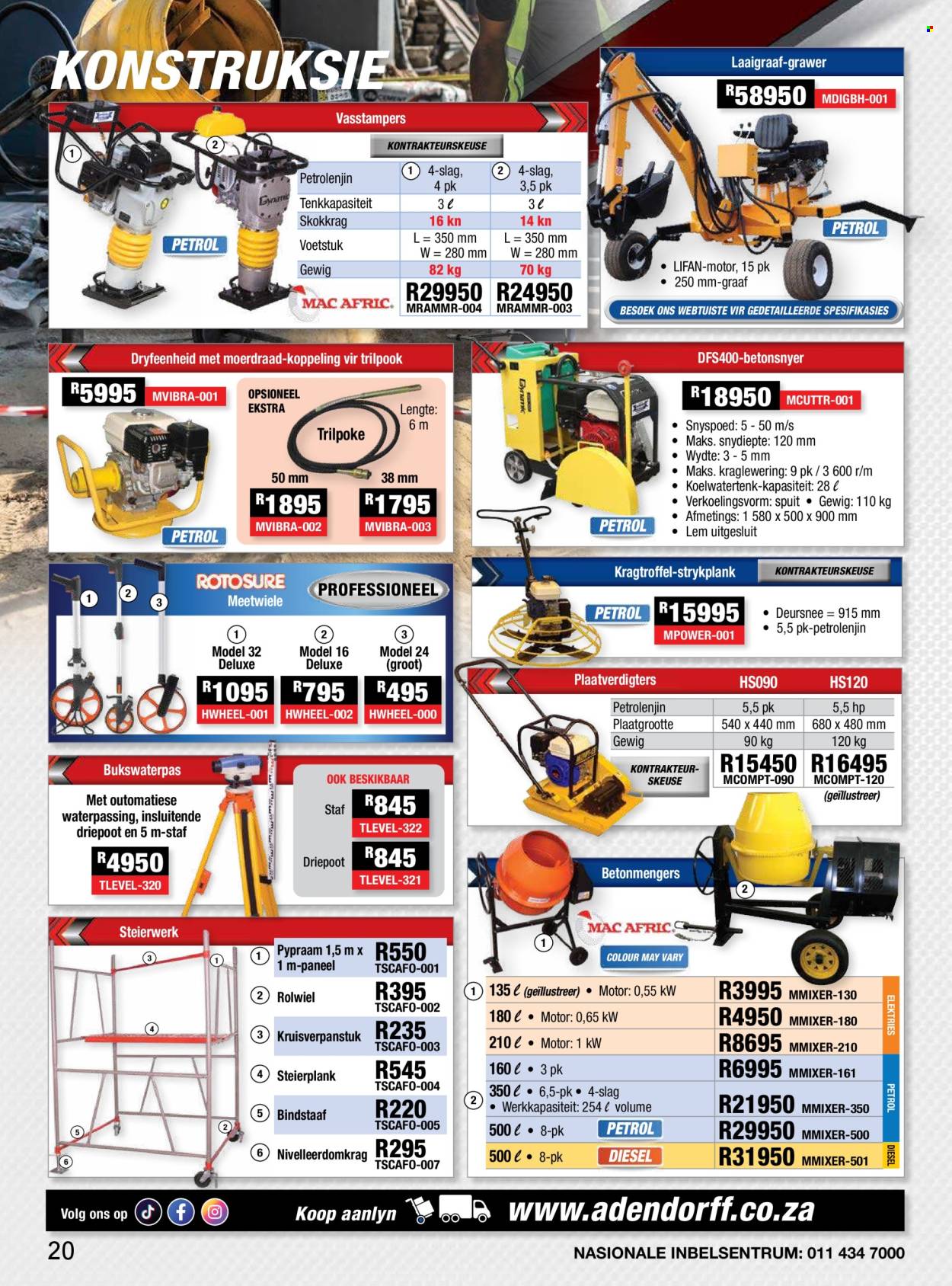 Adendorff Machinery Mart specials. Page 1