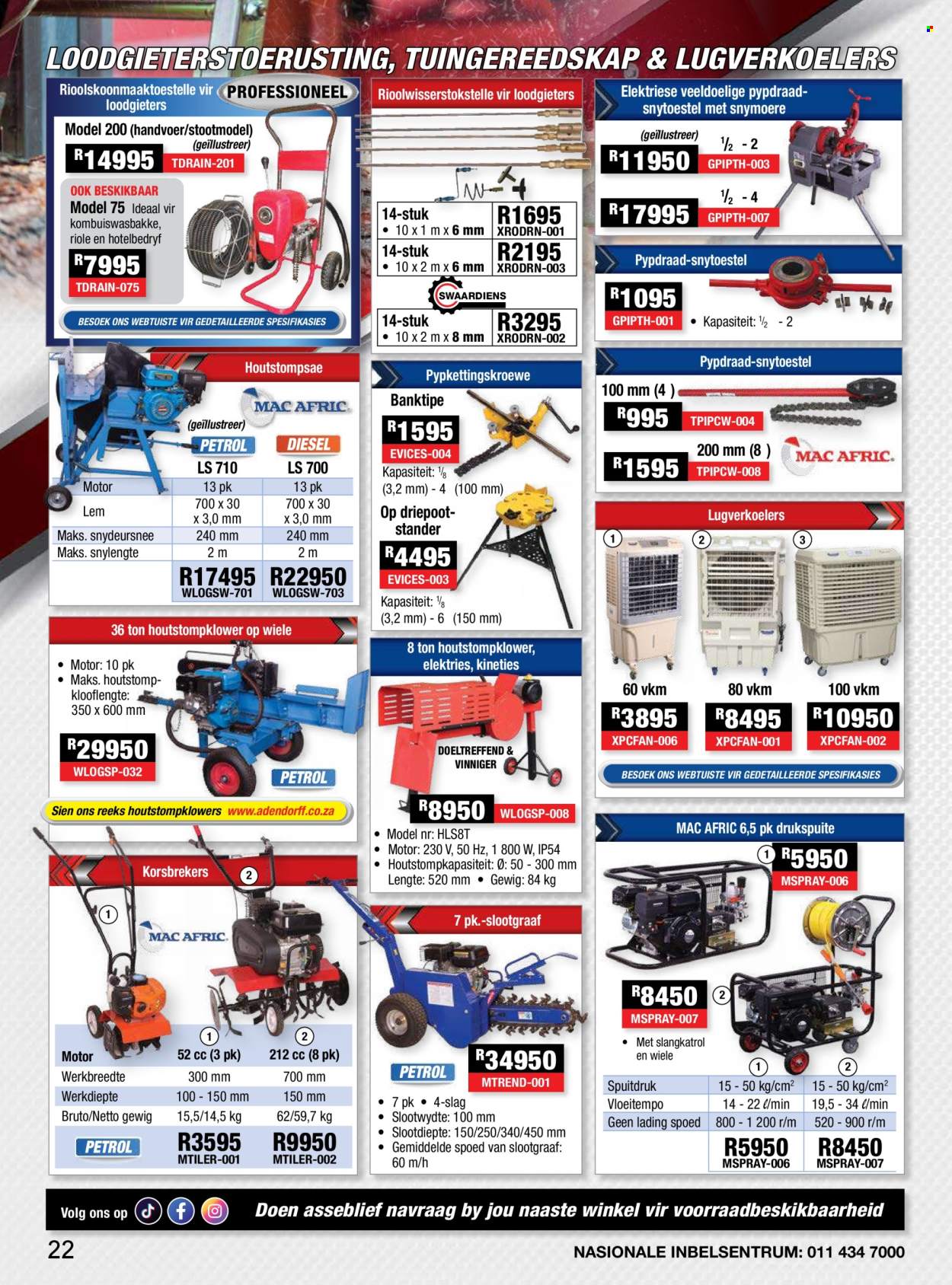 Adendorff Machinery Mart specials. Page 1