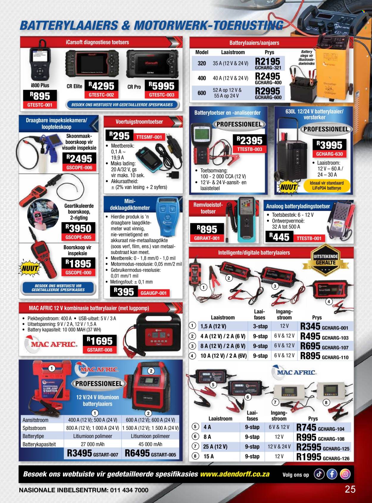 Adendorff Machinery Mart specials. Page 1