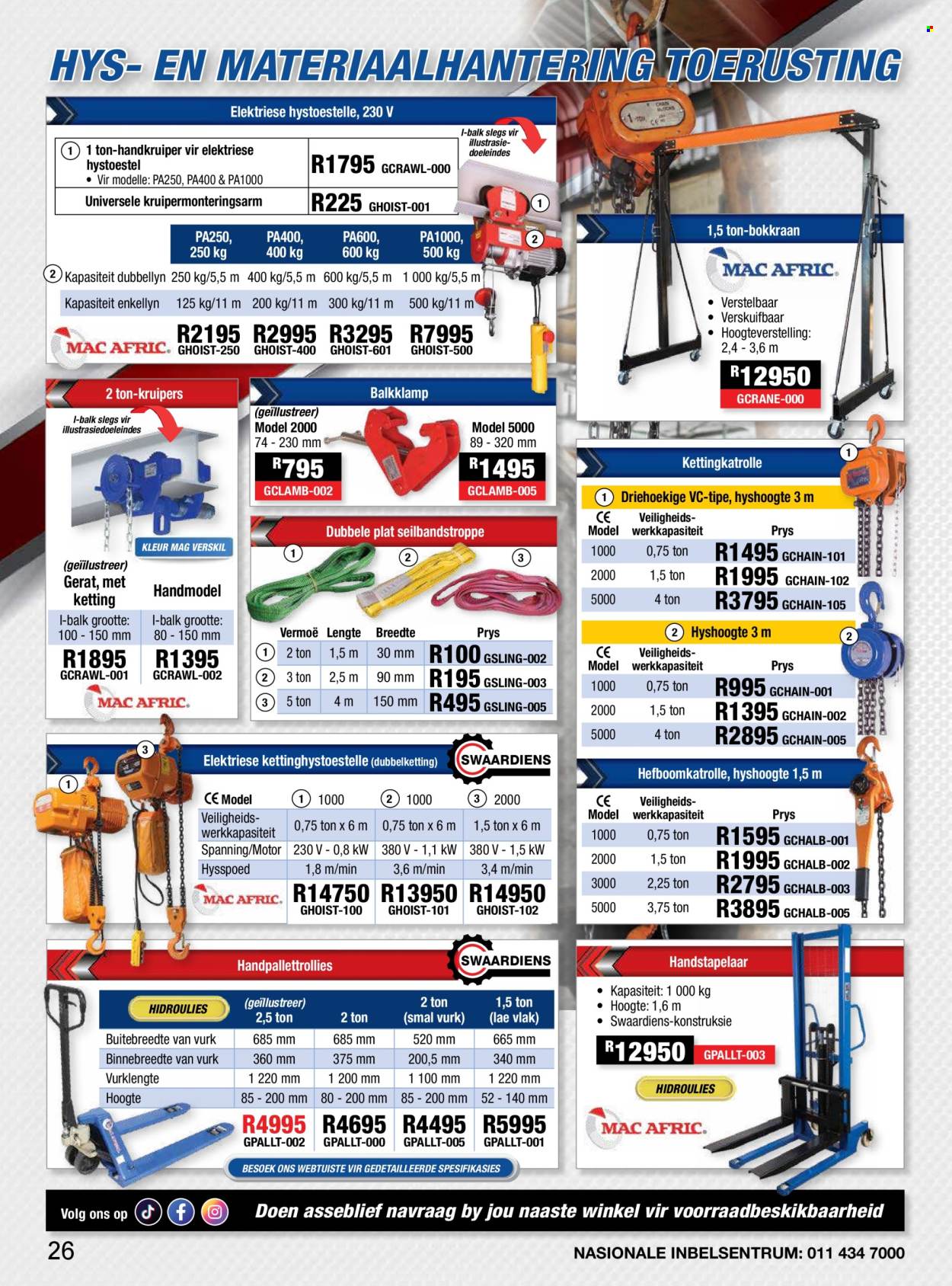 Adendorff Machinery Mart specials. Page 1