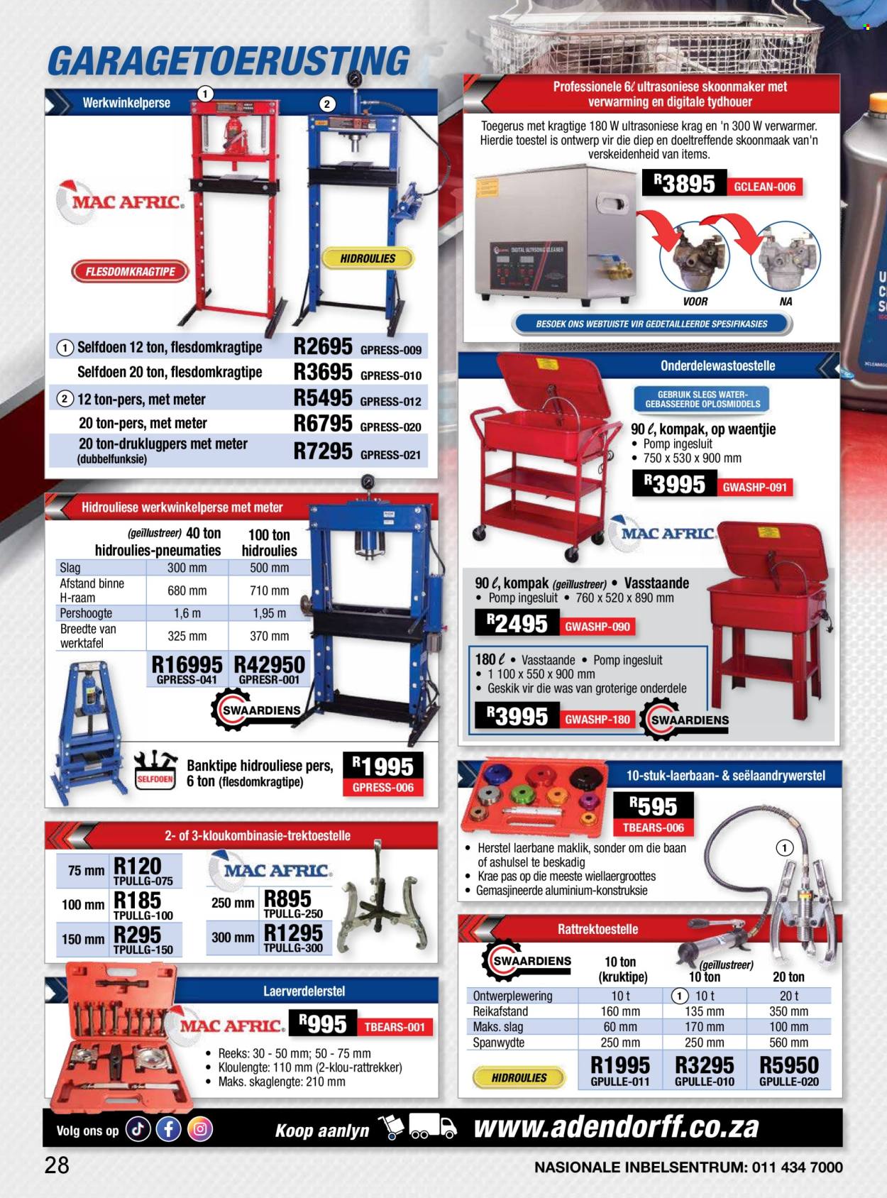 Adendorff Machinery Mart specials. Page 1