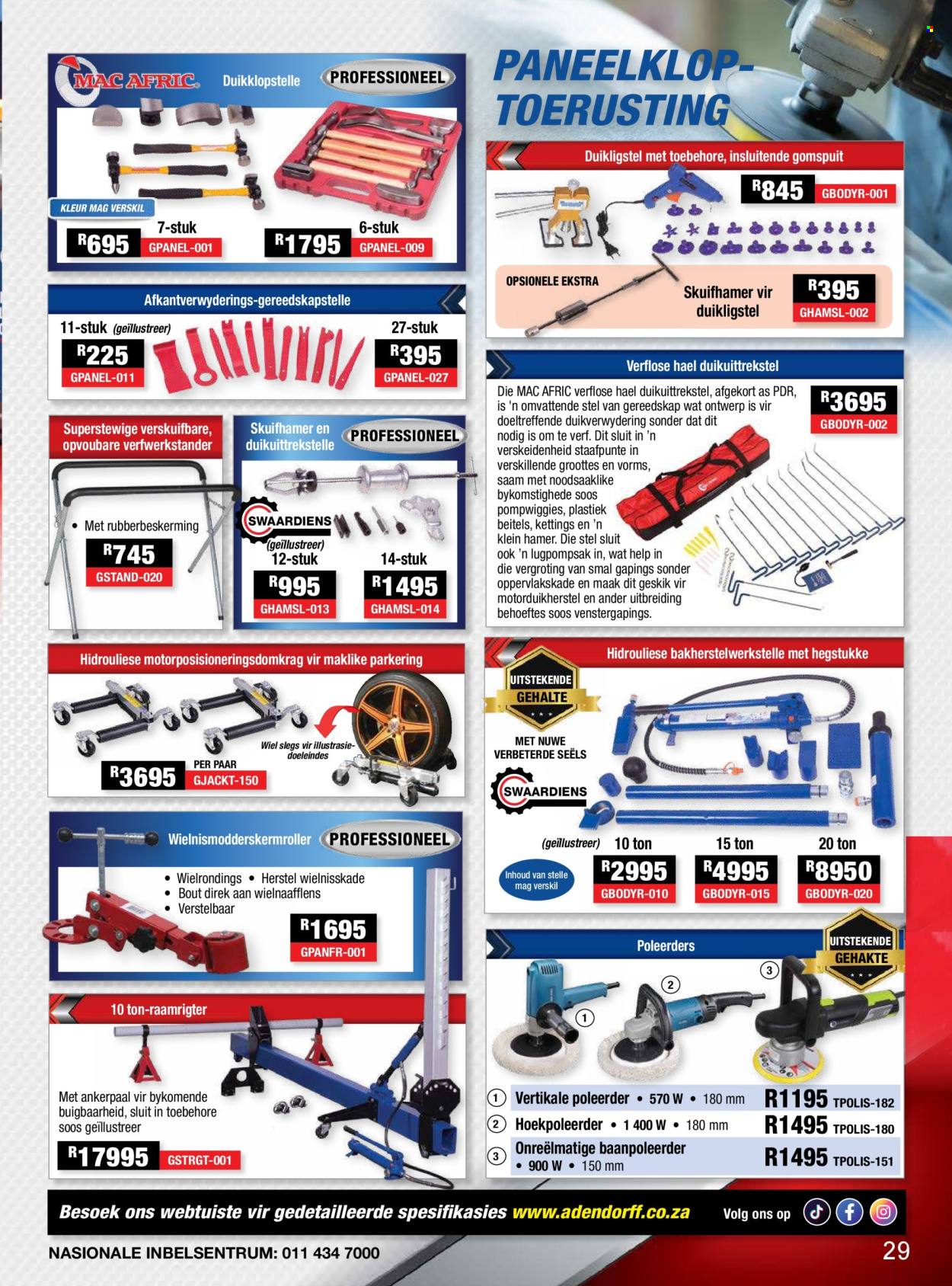 Adendorff Machinery Mart specials. Page 1