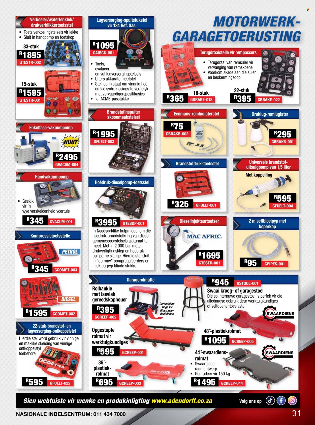 Adendorff Machinery Mart specials. Page 1