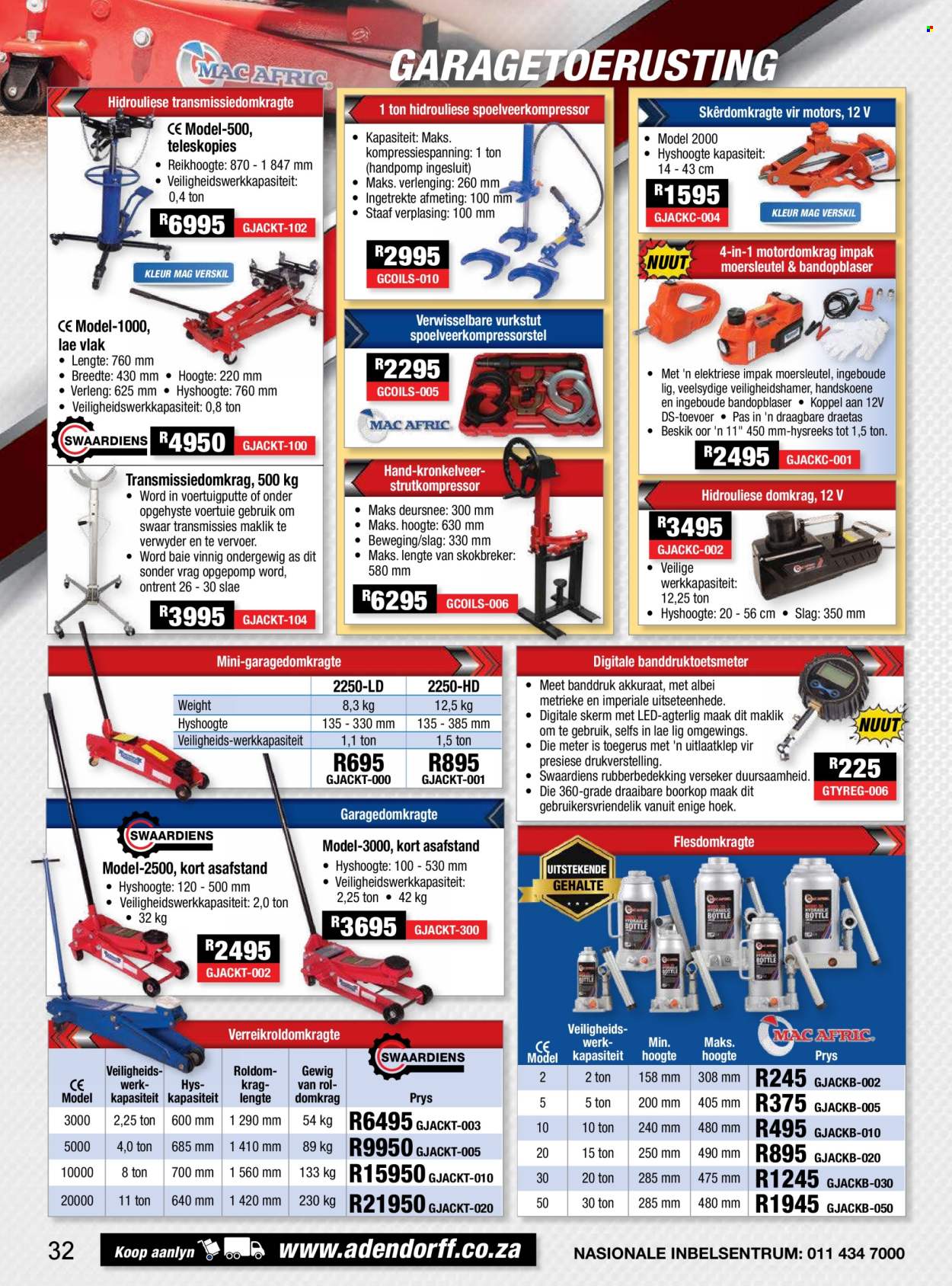 Adendorff Machinery Mart specials. Page 1