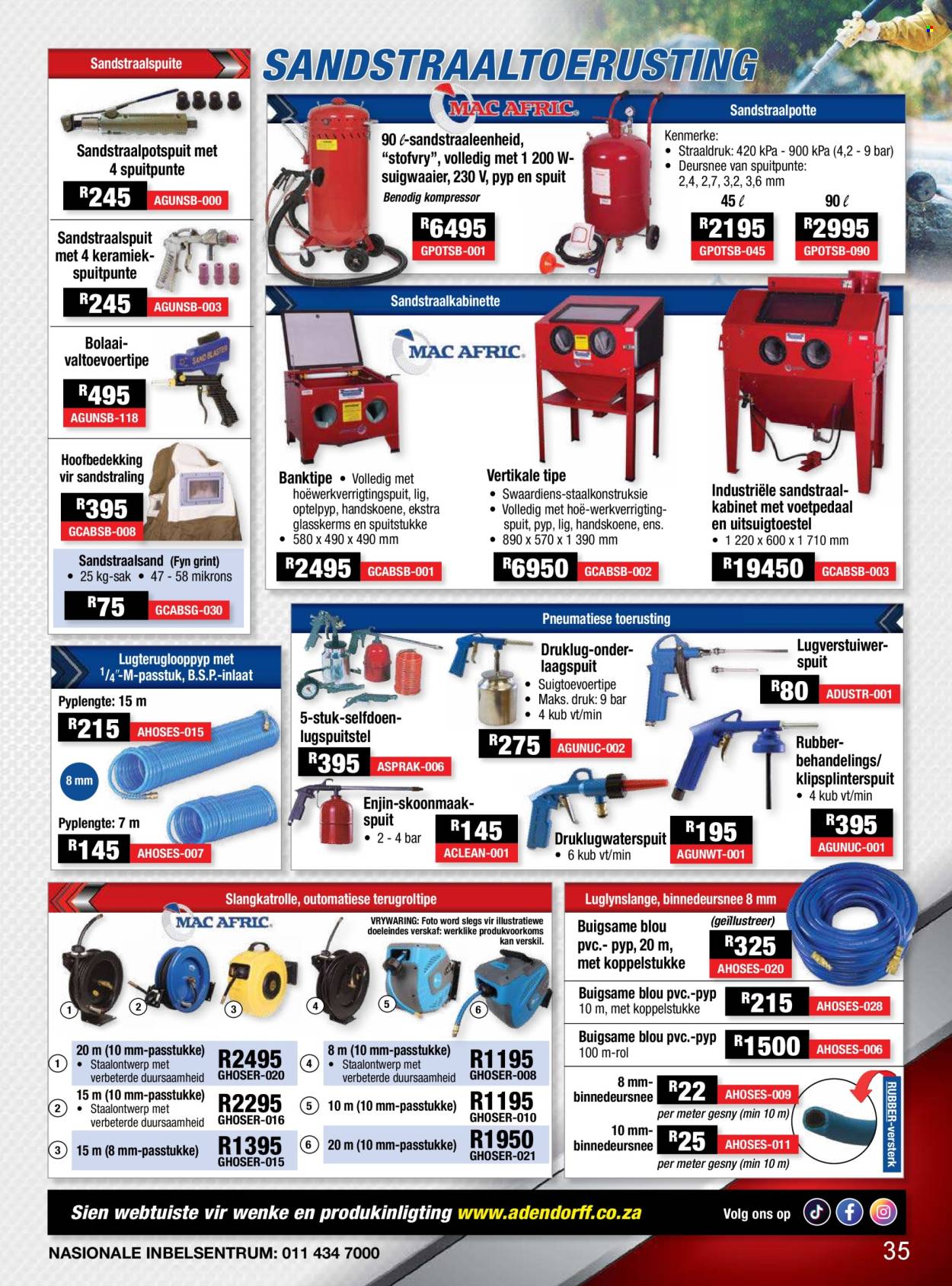 Adendorff Machinery Mart specials. Page 1