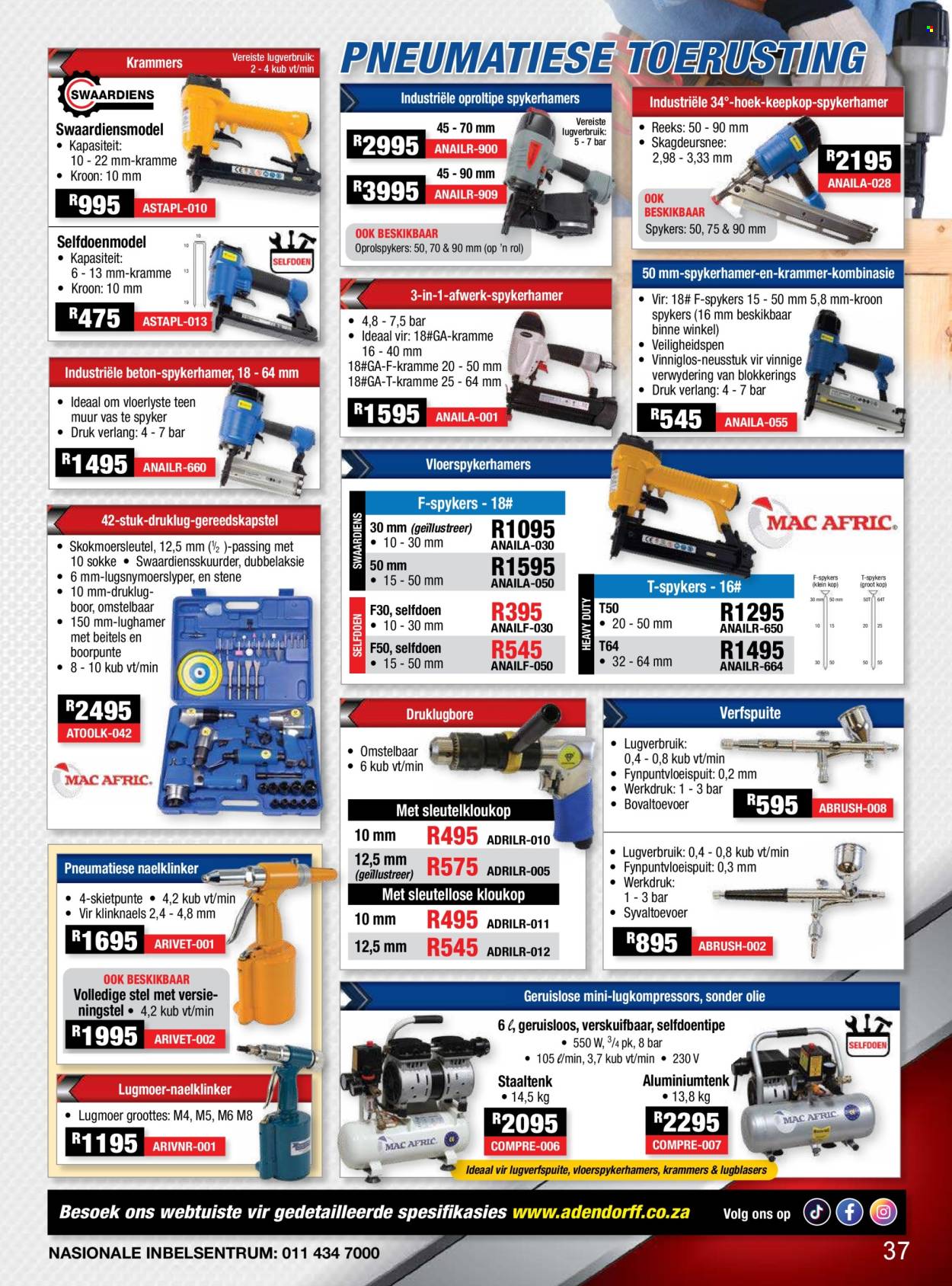 Adendorff Machinery Mart specials. Page 1