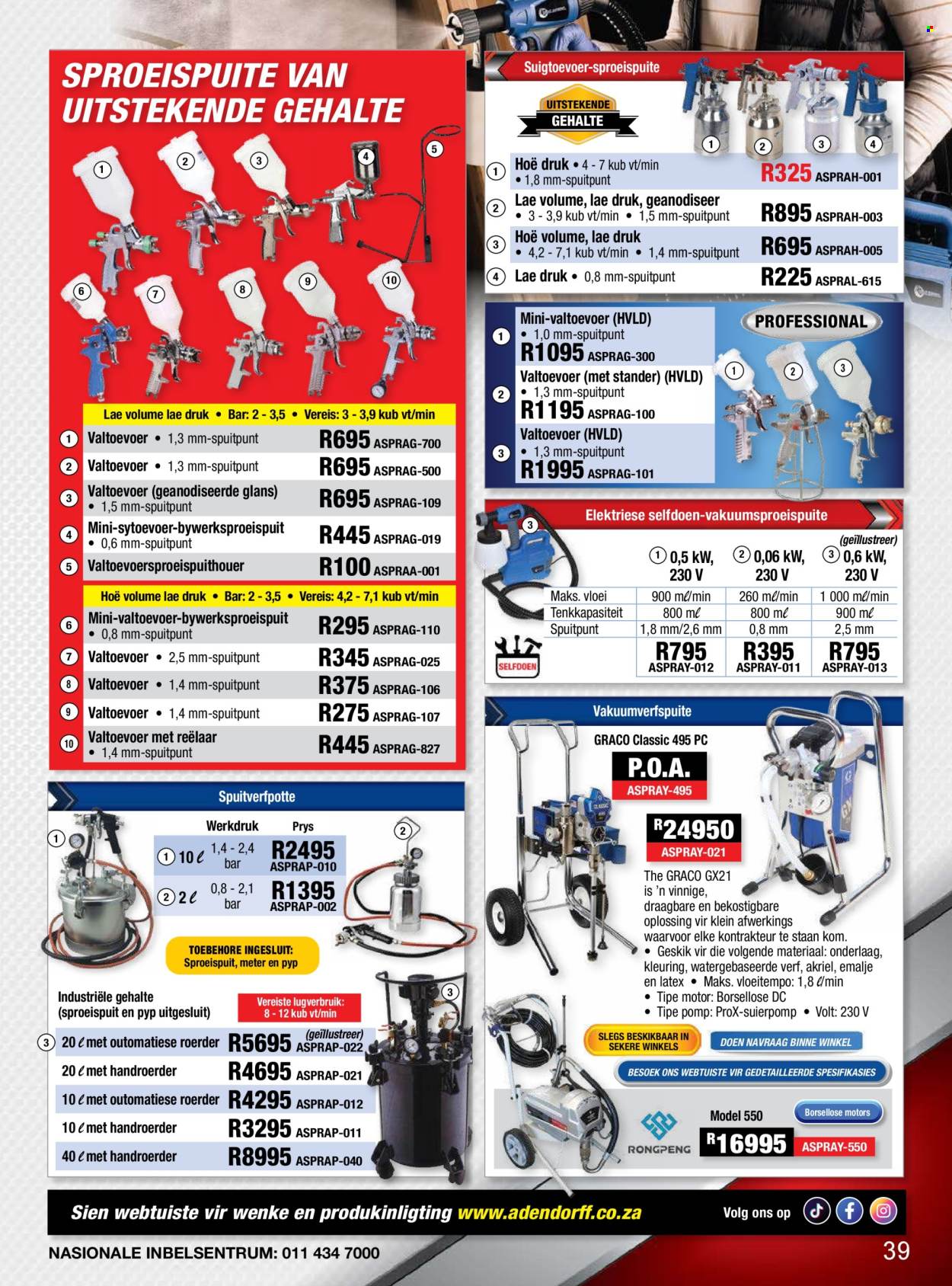 Adendorff Machinery Mart specials. Page 1