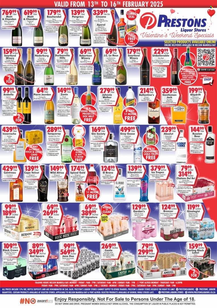 Prestons Liquor Stores specials - 13/02/2025 - 16/02/2025. Page 1
