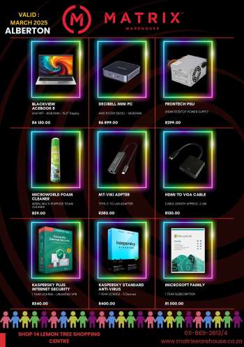 Matrix Warehouse catalogue  - 01/03/2025 - 31/03/2025.