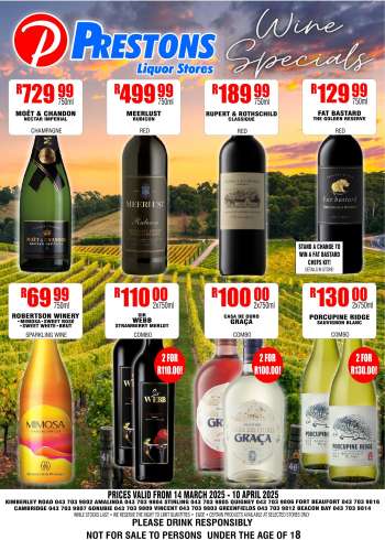 Prestons Liquor Stores catalogue  - 14/03/2025 - 10/04/2025.