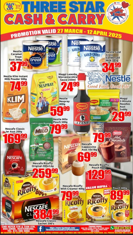 Three Star Cash and Carry specials - 27/03/2025 - 12/04/2025. Page 1