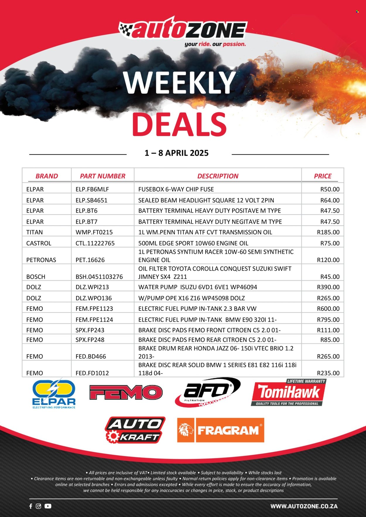 AutoZone specials - 01/04/2025 - 08/04/2025. Page 1