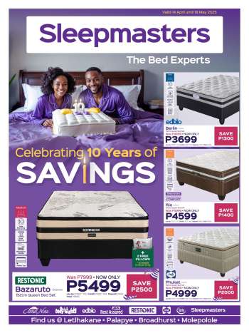 Sleepmasters catalogue  - 14/04/2025 - 18/05/2025.