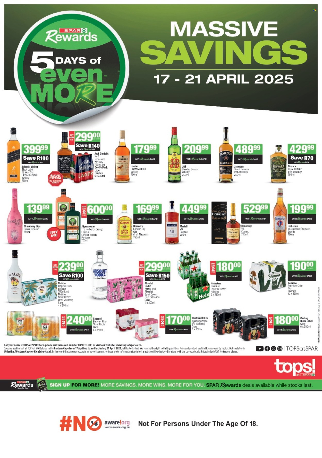 TOPS at SPAR specials - 17/04/2025 - 21/04/2025. Page 1