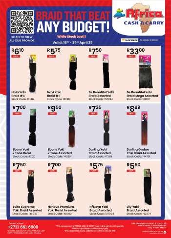 Africa Cash & Carry catalogue  - 16/04/2025 - 25/04/2025.