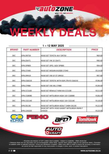 AutoZone catalogue  - 01/05/2025 - 12/05/2025.