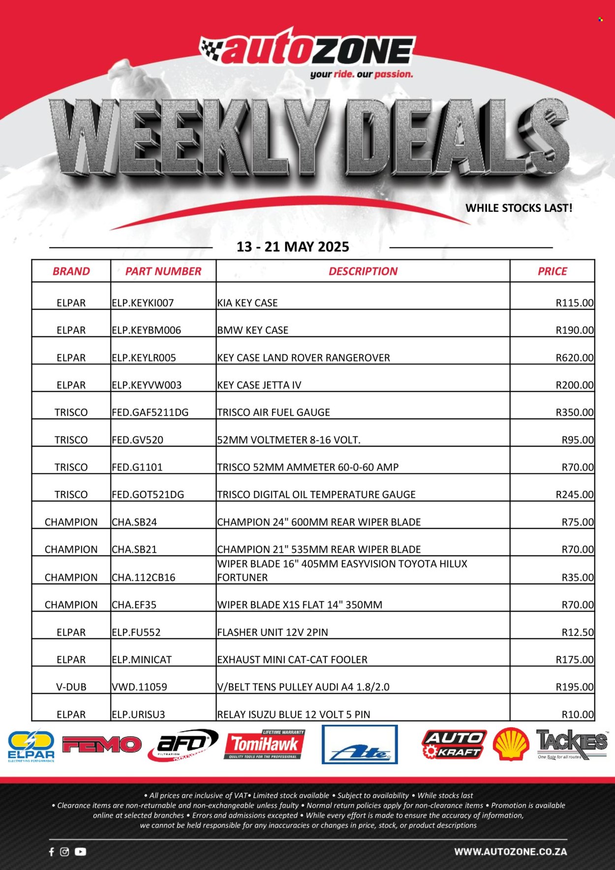 AutoZone specials - 13/05/2025 - 21/05/2025. Page 1