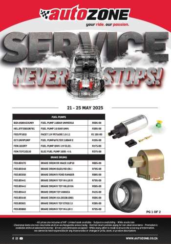 AutoZone catalogue  - 21/05/2025 - 25/05/2025.