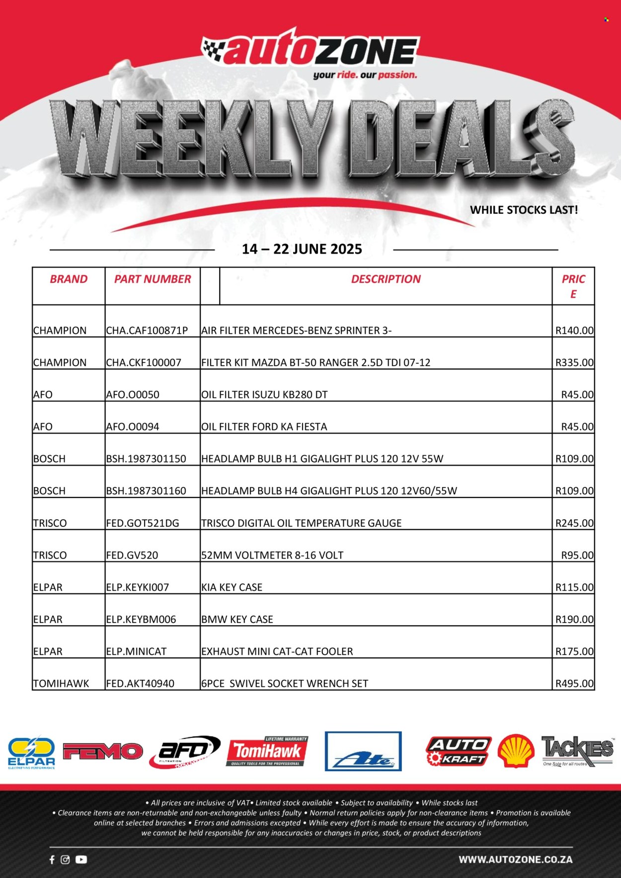 AutoZone specials - 14/06/2025 - 22/06/2025. Page 1