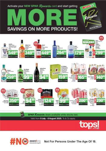 TOPS at SPAR catalogue  - 08/07/2025 - 06/08/2025.