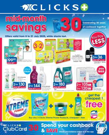 Clicks catalogue  - 08/07/2025 - 21/07/2025.