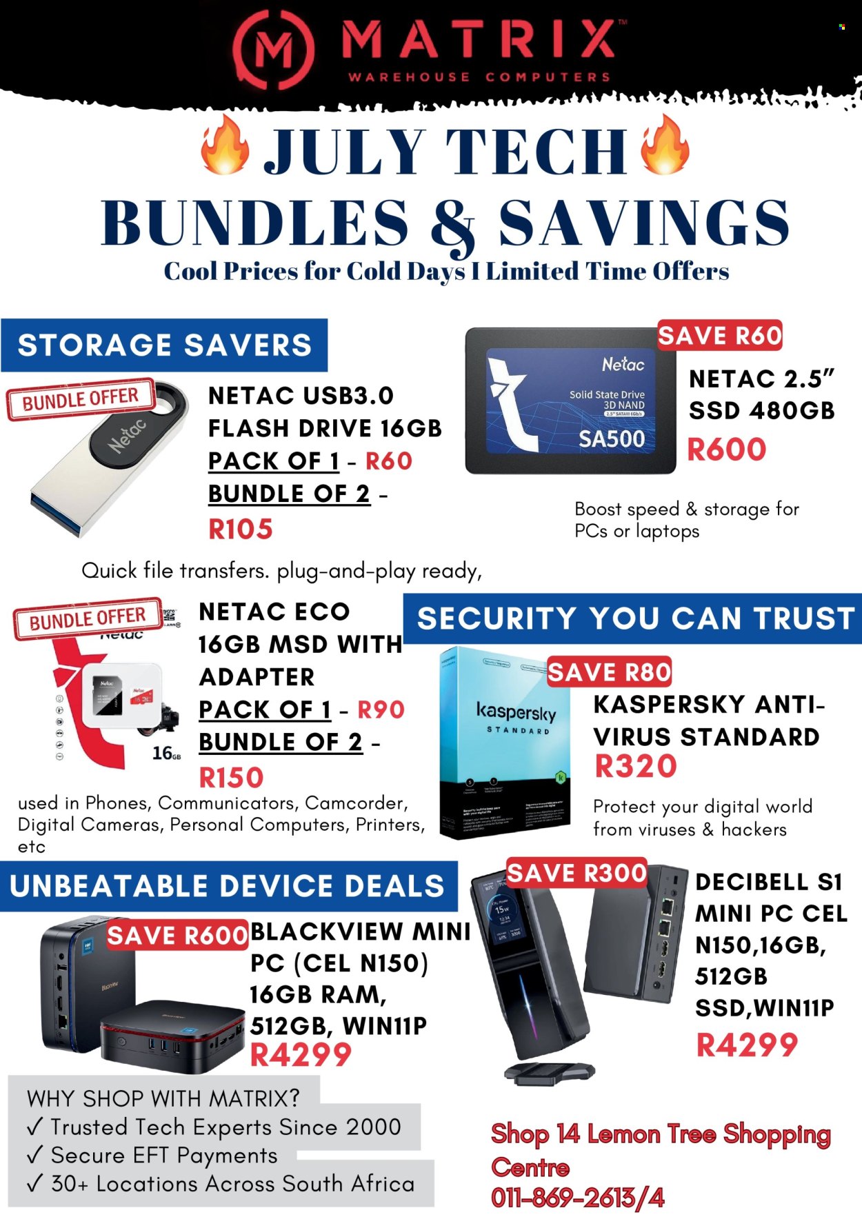 Matrix Warehouse specials - 08/07/2025 - 31/07/2025. Page 1