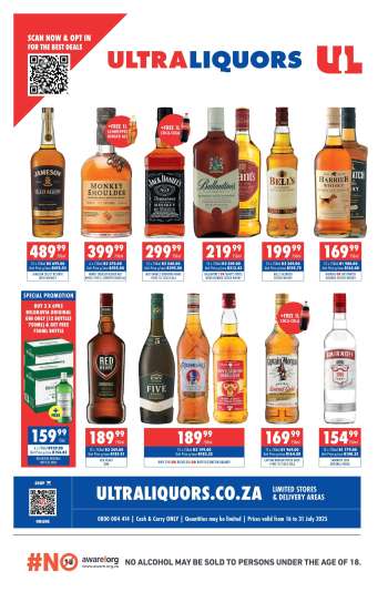 Ultra Liquors catalogue  - 16/07/2025 - 31/07/2025.