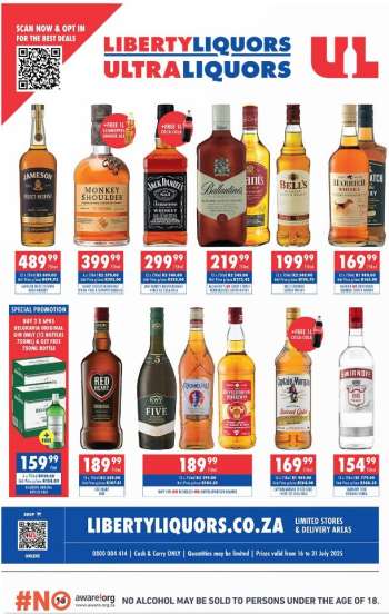 Liberty Liquors catalogue  - 16/07/2025 - 31/07/2025.