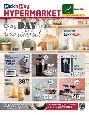 Pick n Pay Hypermarket catalogue  - 24/07/2025 - 31/08/2025.