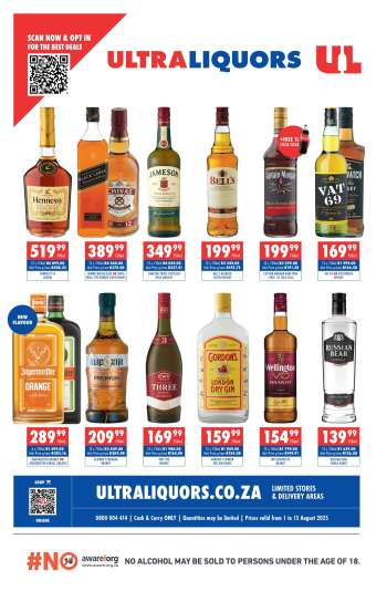 Ultra Liquors catalogue  - 01/08/2025 - 15/08/2025.