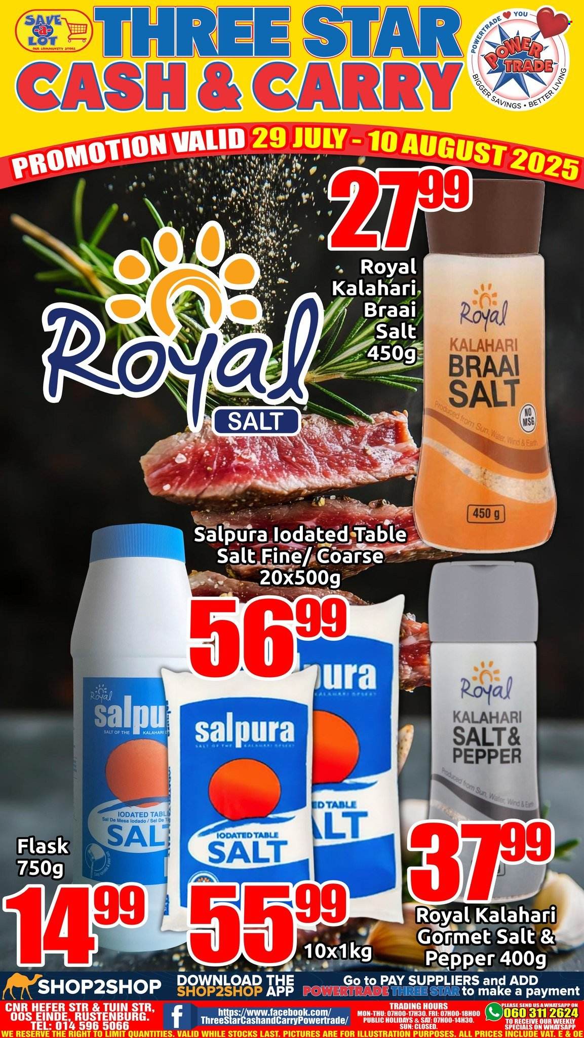Three Star Cash and Carry specials - 29/07/2025 - 10/08/2025. Page 1