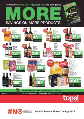 TOPS at SPAR catalogue  - 07/08/2025 - 07/09/2025.