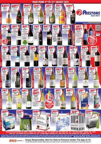 Prestons Liquor Stores catalogue  - 04/08/2025 - 31/08/2025.