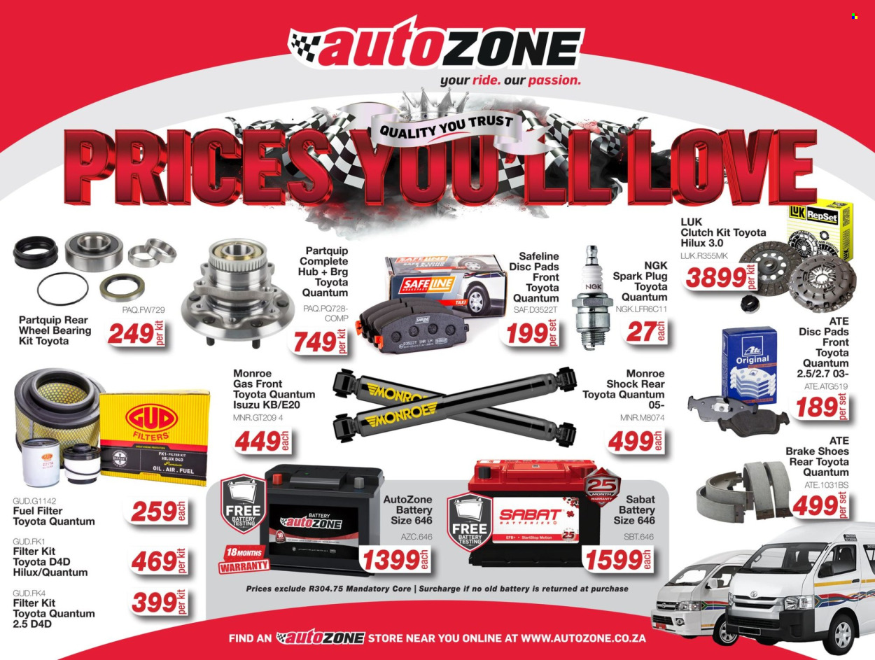 AutoZone specials. Page 1