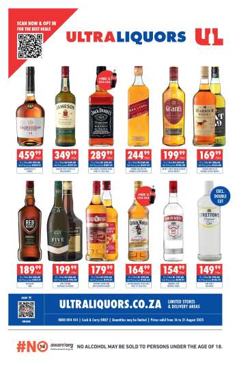 Ultra Liquors catalogue  - 16/08/2025 - 31/08/2025.