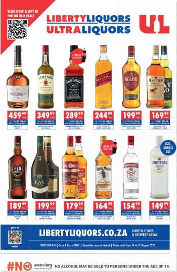 Liberty Liquors catalogue  - 16/08/2025 - 31/08/2025.