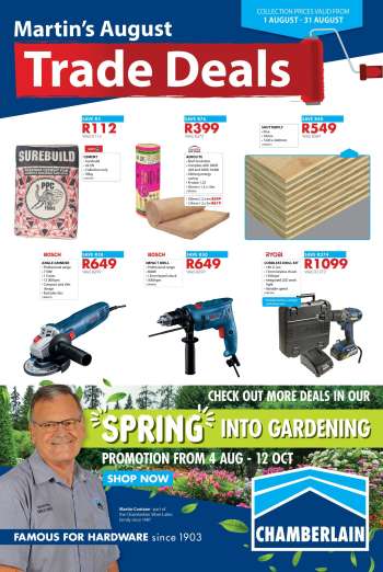 Chamberlain catalogue  - 01/08/2025 - 31/08/2025.