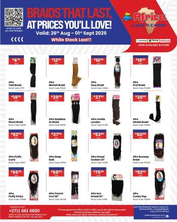 Africa Cash & Carry catalogue  - 26/08/2025 - 01/09/2025.
