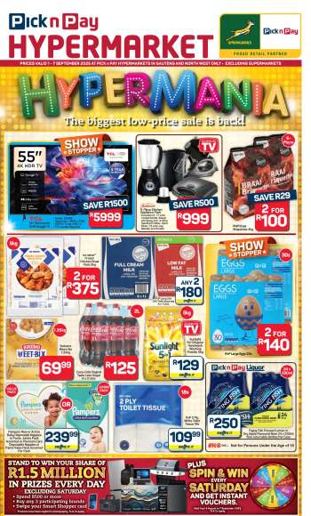 Pick n Pay Hypermarket catalogue  - 01/09/2025 - 07/09/2025.