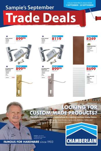 Chamberlain catalogue  - 01/09/2025 - 30/09/2025.
