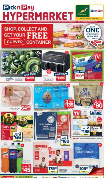 Pick n Pay Hypermarket catalogue  - 08/09/2025 - 21/09/2025.