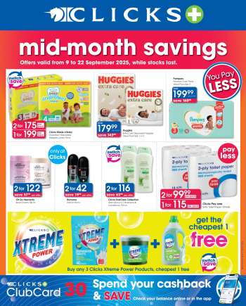 Clicks catalogue  - 09/09/2025 - 22/09/2025.