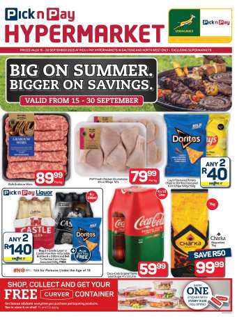 Pick n Pay Hypermarket catalogue  - 15/09/2025 - 30/09/2025.
