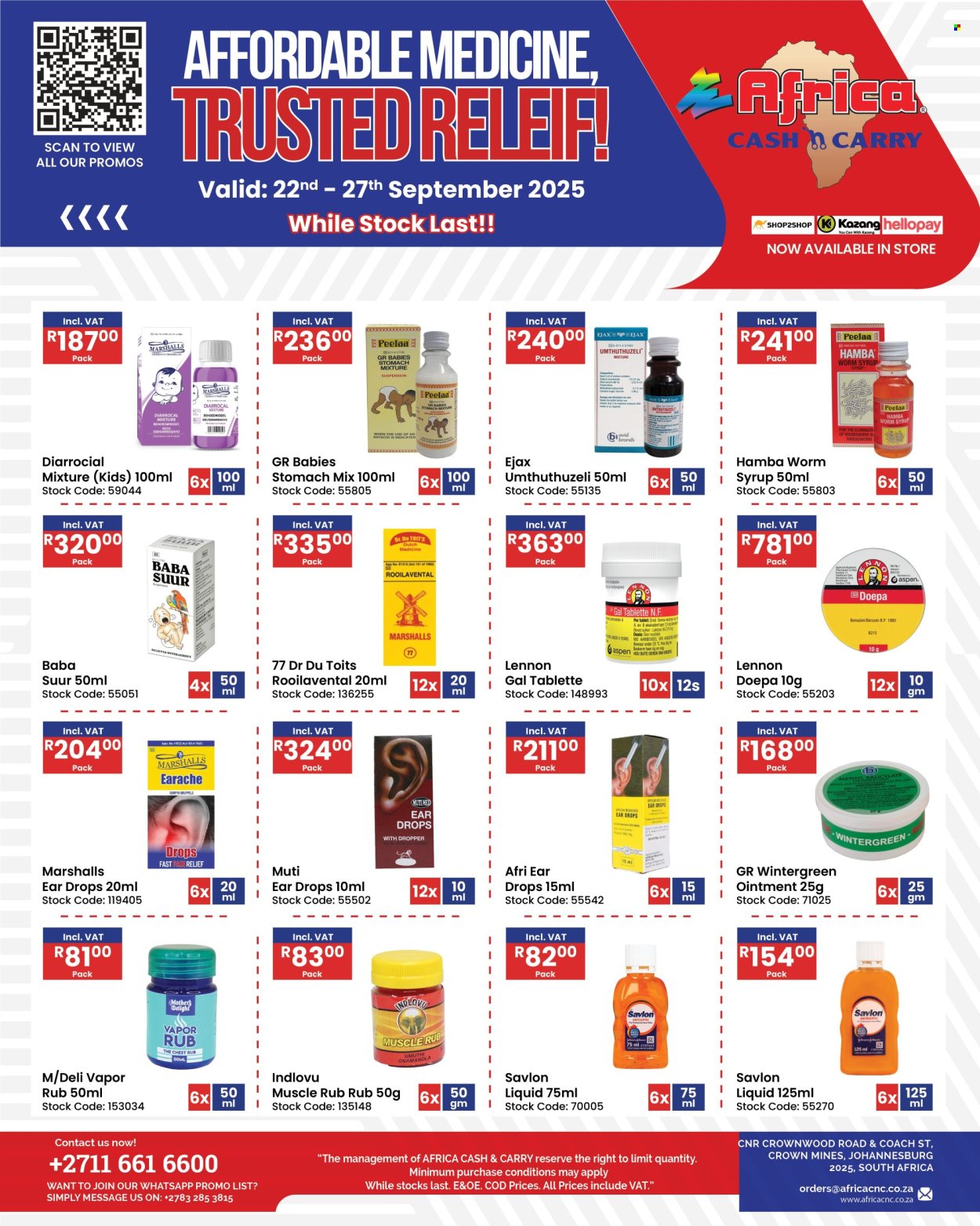 Africa Cash & Carry specials - 22/09/2025 - 27/09/2025. Page 1