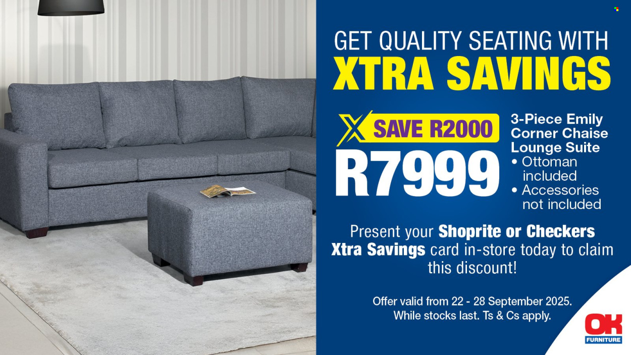 OK Furniture specials - 22/09/2025 - 28/09/2025. Page 1