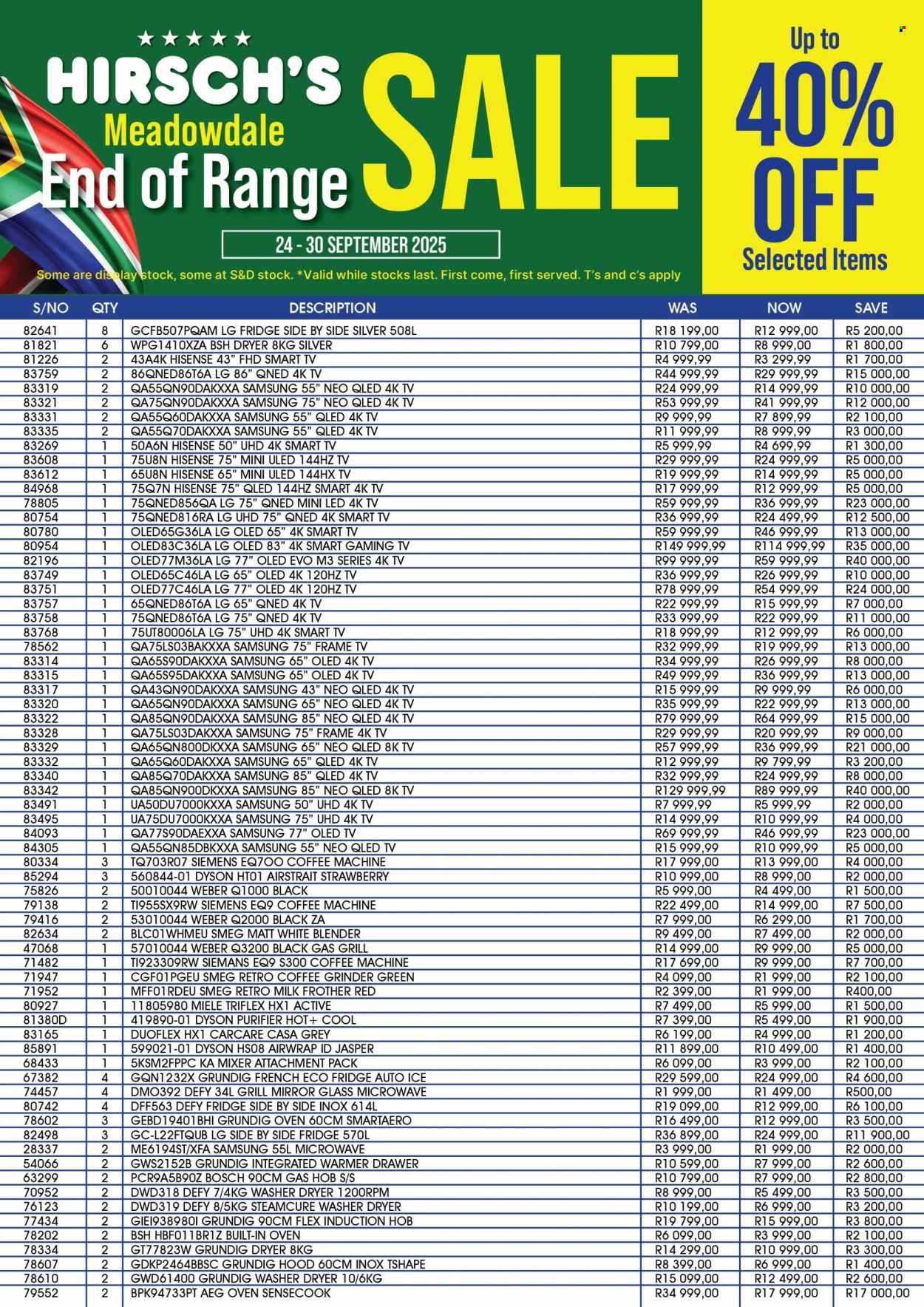 Hirsch's specials - 24/09/2025 - 30/09/2025. Page 1