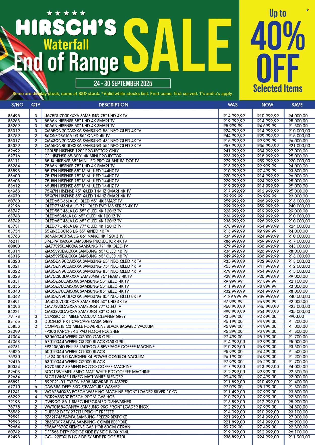 Hirsch's specials - 24/09/2025 - 30/09/2025. Page 1