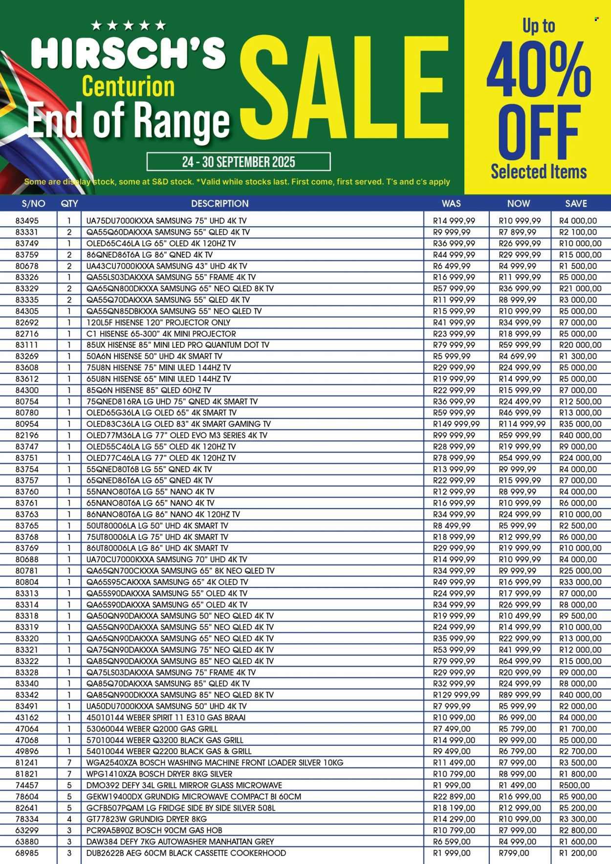 Hirsch's specials - 24/09/2025 - 30/09/2025. Page 1